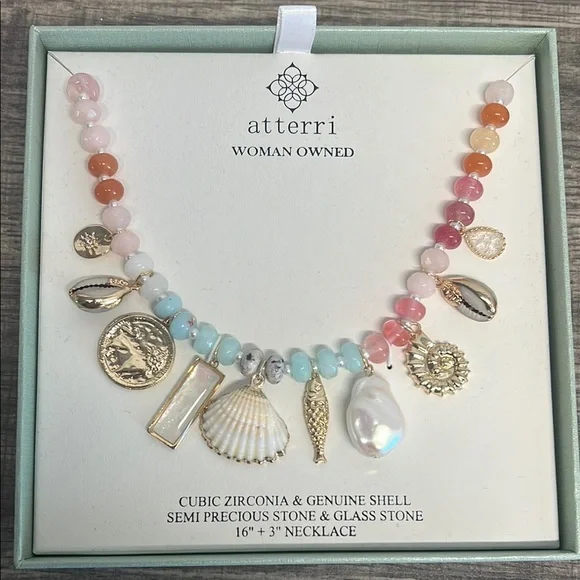 ArteriesOcean Motif Semi-Precious Stone Necklace ✨